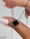 Серебряное колье клевер (ванклиф) с черным ониксом 40 см R338-40 фото 3
