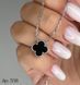 Серебряное колье клевер (ванклиф) с черным ониксом 40 см R338-40 фото 1