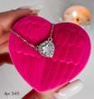 Серебряное колье сердце с белым фианитом 40 см R345-40 фото